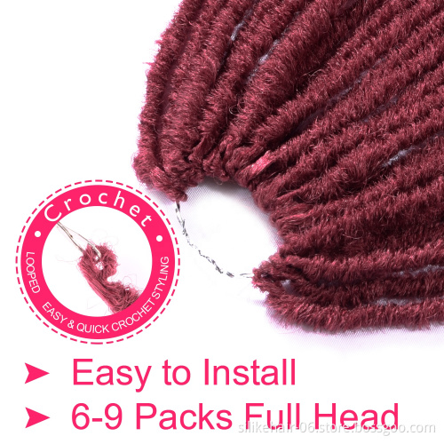 Silike Faux Locs curly Crochet Braids 14 18 Inch Soft Natural Synthetic Hair Extension 24 Stands/Pack Goddess Faux Locks Hair